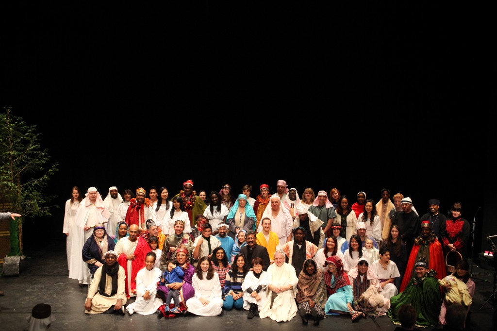 The cast of the nativity, with 56 nationalities represented.